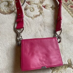Allsaints Captain Flap Bag Fuschia Pink Crossbody